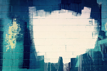 Papier peint photo Graffiti Trace peinture blanche mur béton urbain  © soupstock