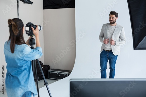 Male model posing for a photoshoot photo