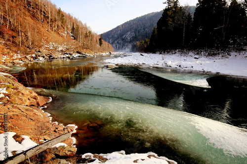 The river Khara-Murin in Pribaikalye in the fall photo