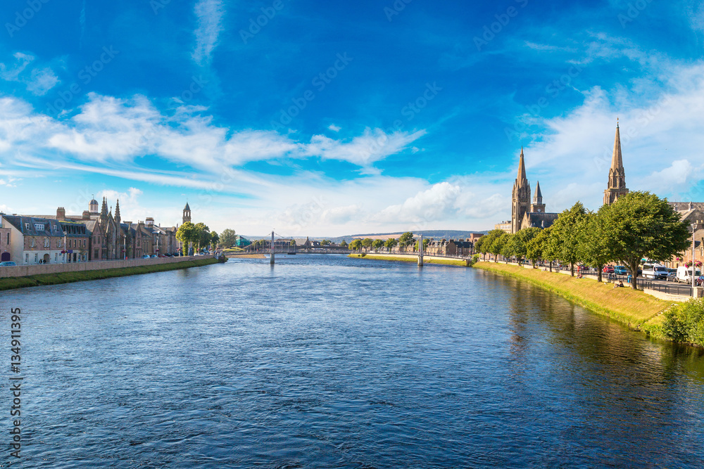 Naklejka premium Cityscape of Inverness, Scotland