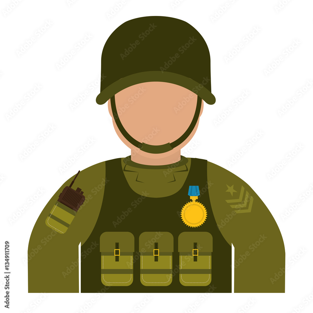 High ranking military man with his team vector illustration design High ranking military man with his team vector illustration design
