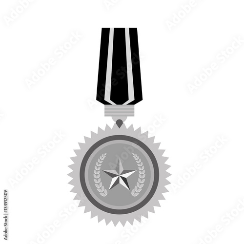 Medal contour for the best military, icon image vector illustrtion