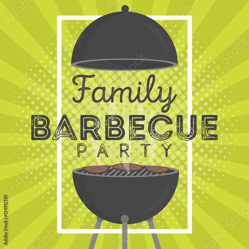 Lovely vector barbecue party invitation design template. Trendy BBQ cookout poster design