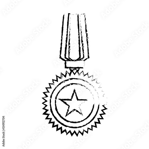 Medal silhouette for the best military, icon image vector illustrtion
