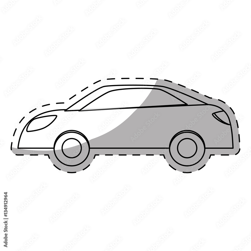 White drive car icon image, vector illustration