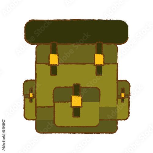 Military army green bagpack icon image vector illustration