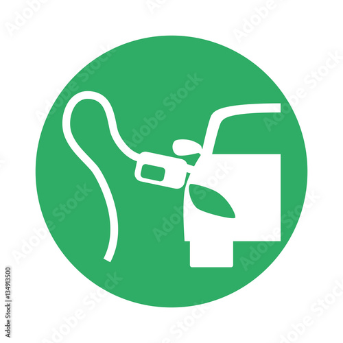 Signal refuelling gas in a car design, vector illustration image