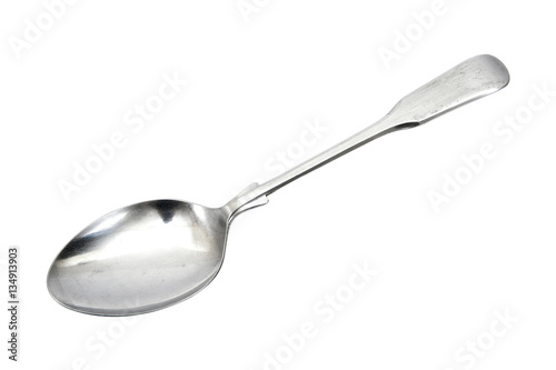 Silver spoon.Stainless Spoon isolated