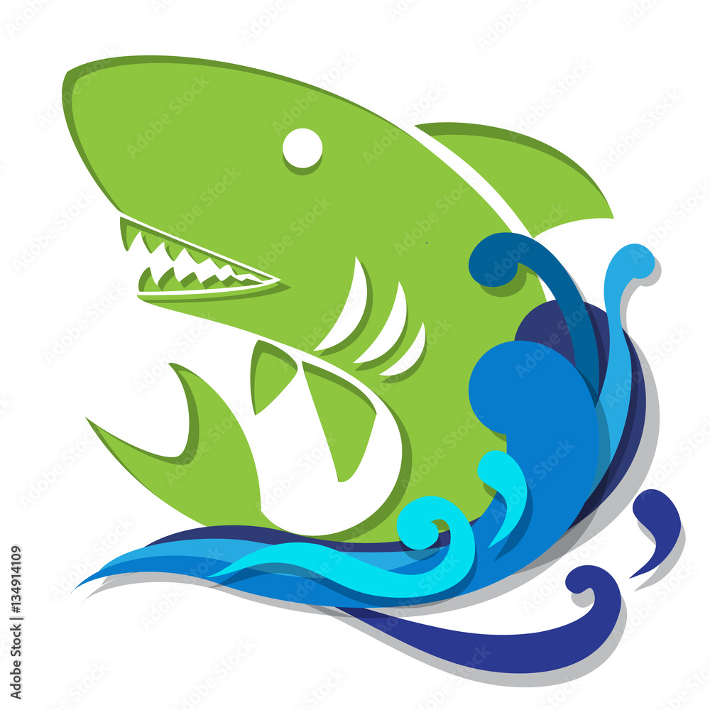 Fototapeta premium shark in water graphic art
