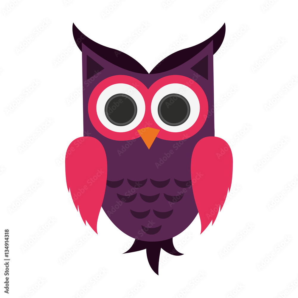 owl cartoon icon over white background. colorful design. vector illustration owl cartoon icon over white background. colorful design. vector illustration