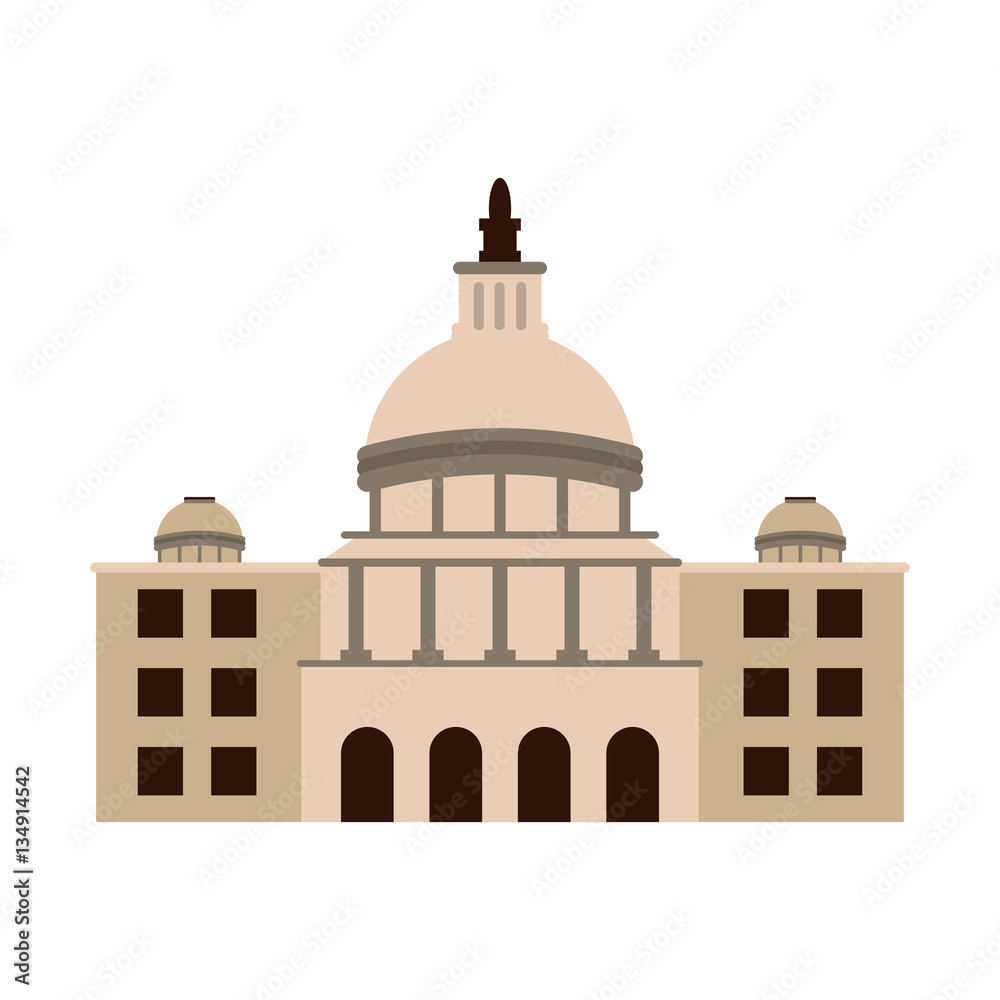 city building icon over white background. colorful design. vector illustration