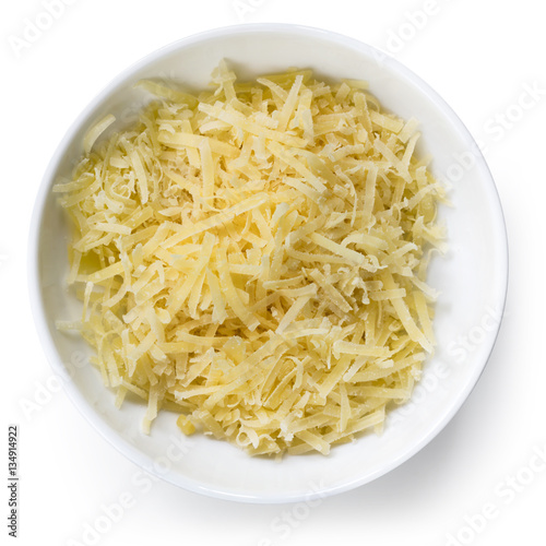 Grated Parmesan Cheese Top View Isolated