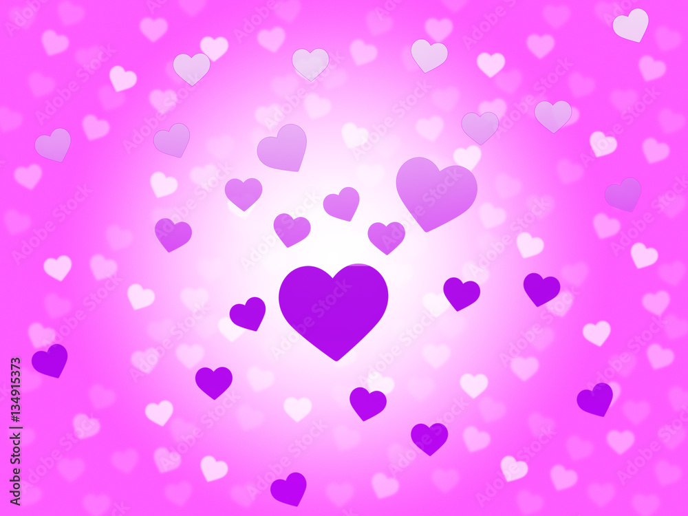 Hearts Mauve Background Shows Romantic And Passionate Wallpaper