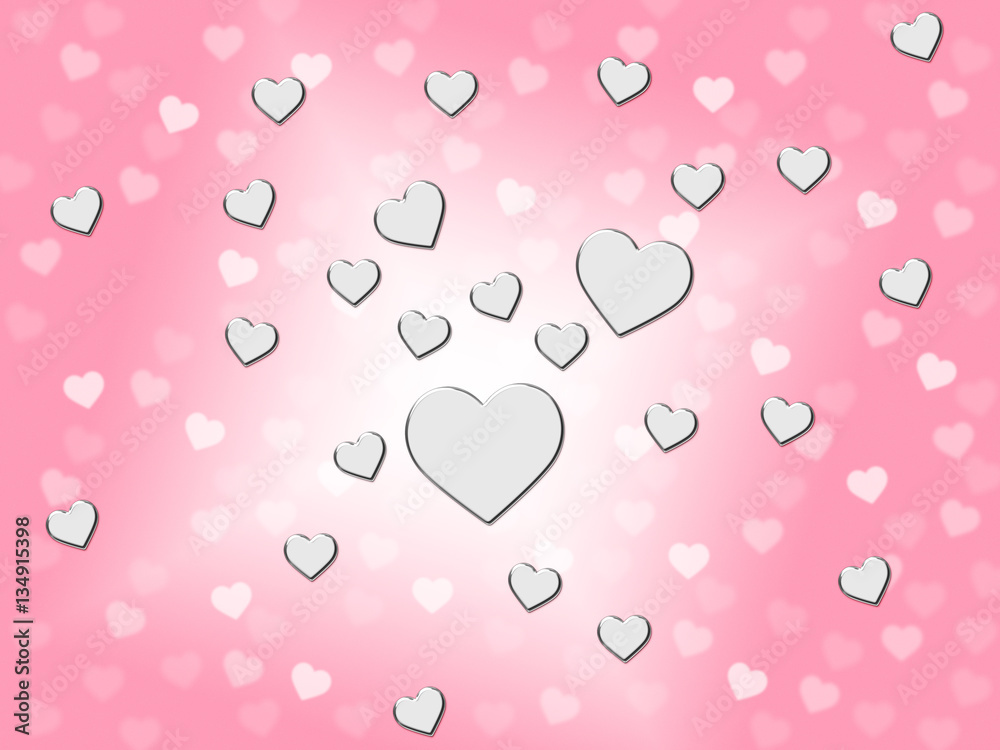 Silver Hearts Red Background Shows Romantic And Passionate Wallp