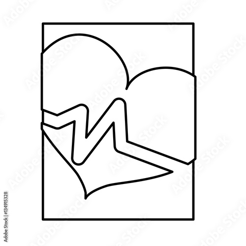 White smarphone heart cardiology icon image, vector illustration