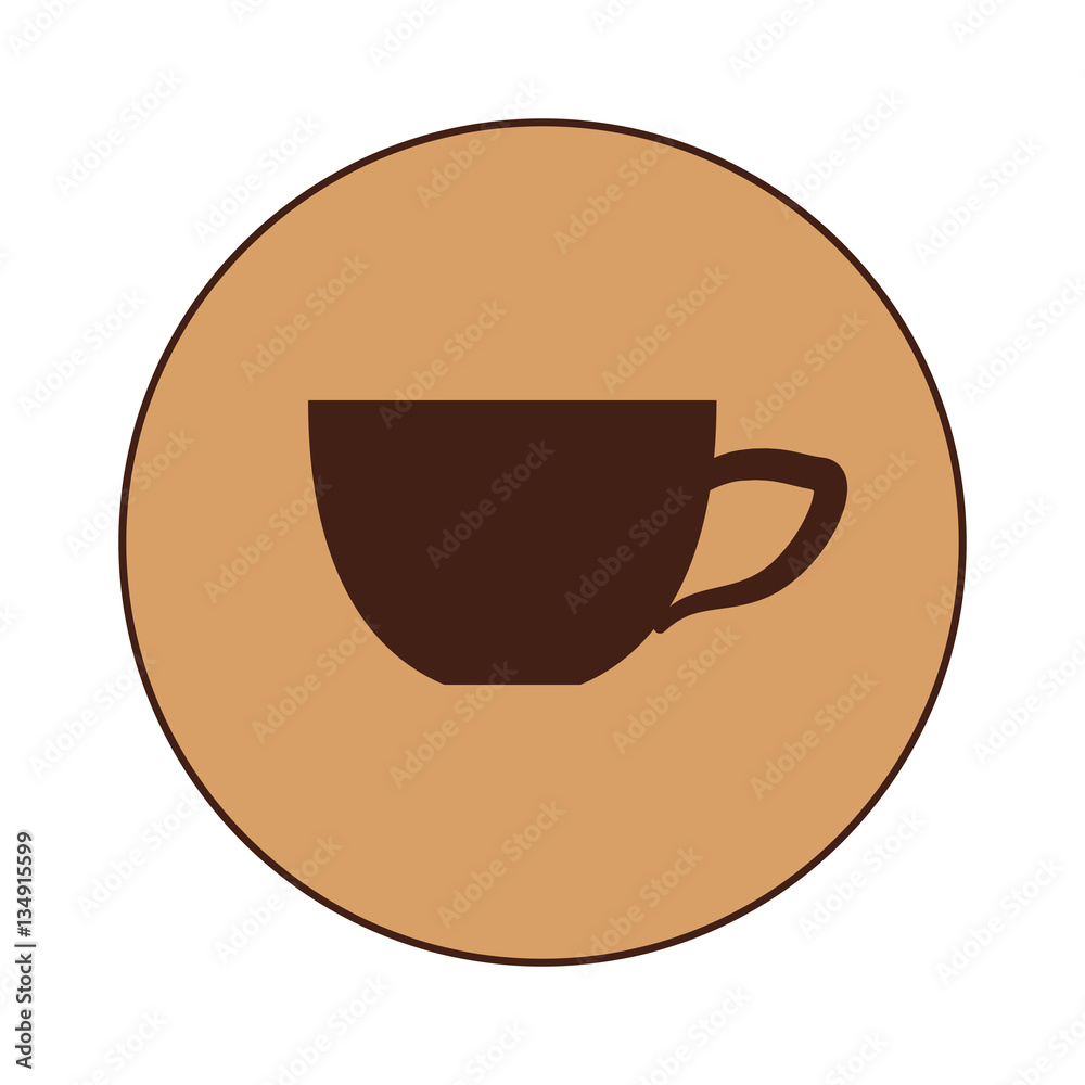 Dark brown small cup design image, vector illustration Dark brown small cup design image, vector illustration