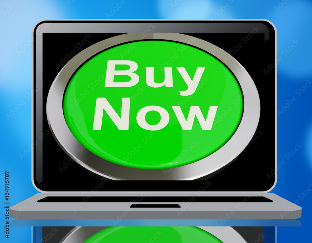 Buy Now Button In Green Showing Purchases 3d Rendering Buy Now Button In Green Showing Purchases 3d Rendering