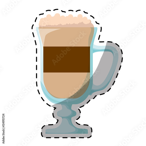 Color macchiato glass icon design, vector illustration