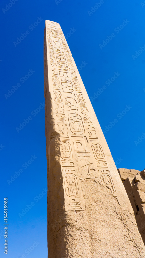 Obelisk in ancient temple of Egypt