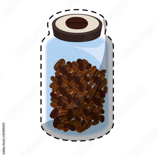 Color Glass coffee bottle design image,vector illustration