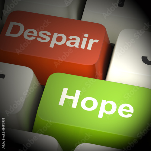 Fotografía Despair Or Hope Computer Keys 3d Rendering