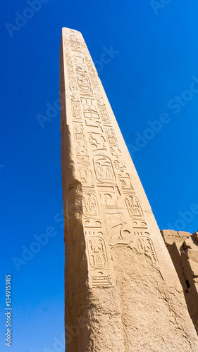 Obelisk in ancient temple of Egypt