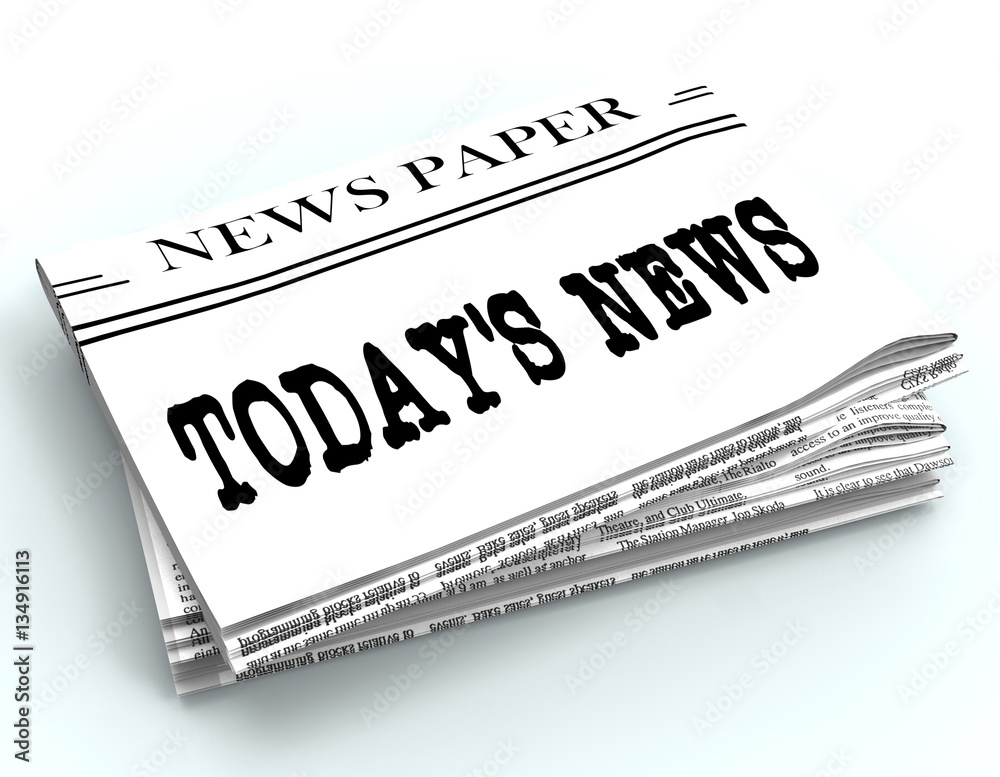 Fototapeta premium Today's News Represents Current Newspaper 3d Rendering