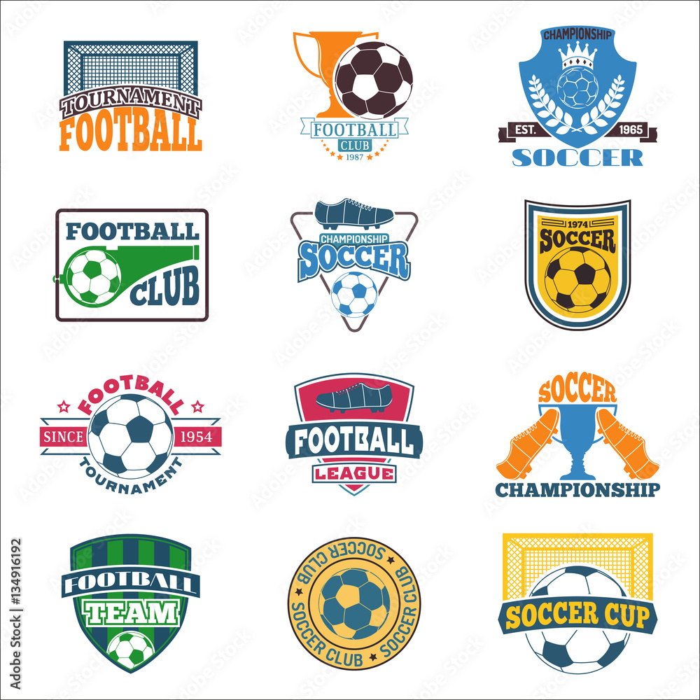 Fototapeta premium Soccer sign vector set.