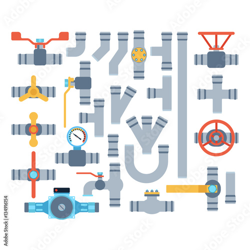 Pipes vector icons isolated.