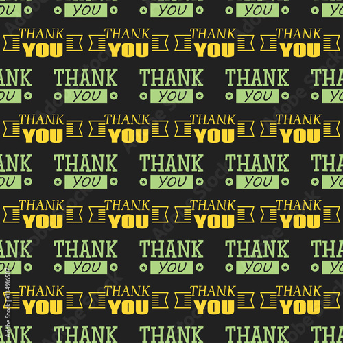 Thank you text lettering vector seamless pattern.