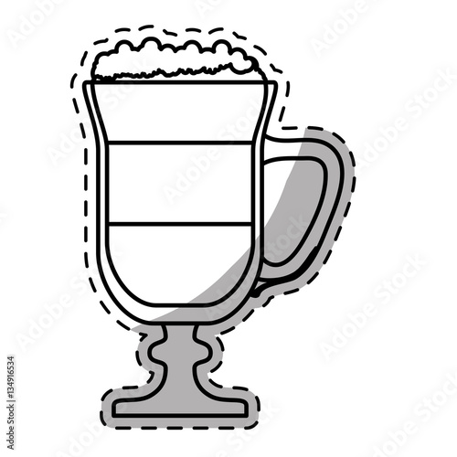 Figure macchiato glass icon design, vector illustration