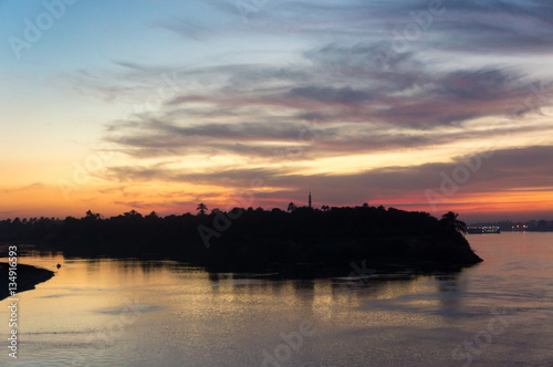 Watching sunset in Egypt river Nile