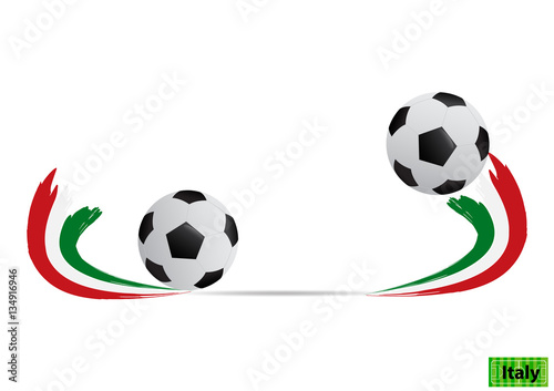 Soccer ball up and down  italy flag.