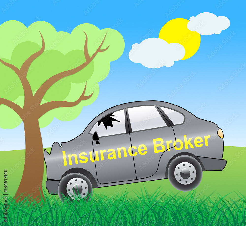 Insurance Broker Showing Car Policy 3d Illustration