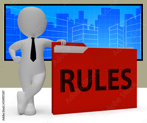 Rules Folder Showing Guidlines File 3d Rendering photo