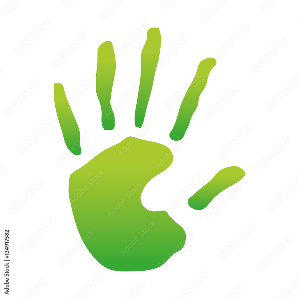 Hand green design icon image, vector illustration