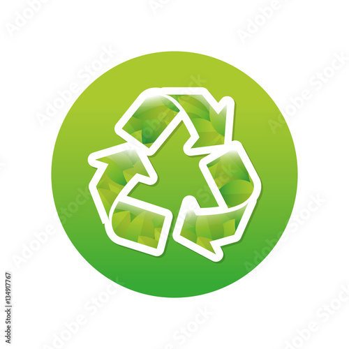 Green symbol recycle reuse reduce icon image design