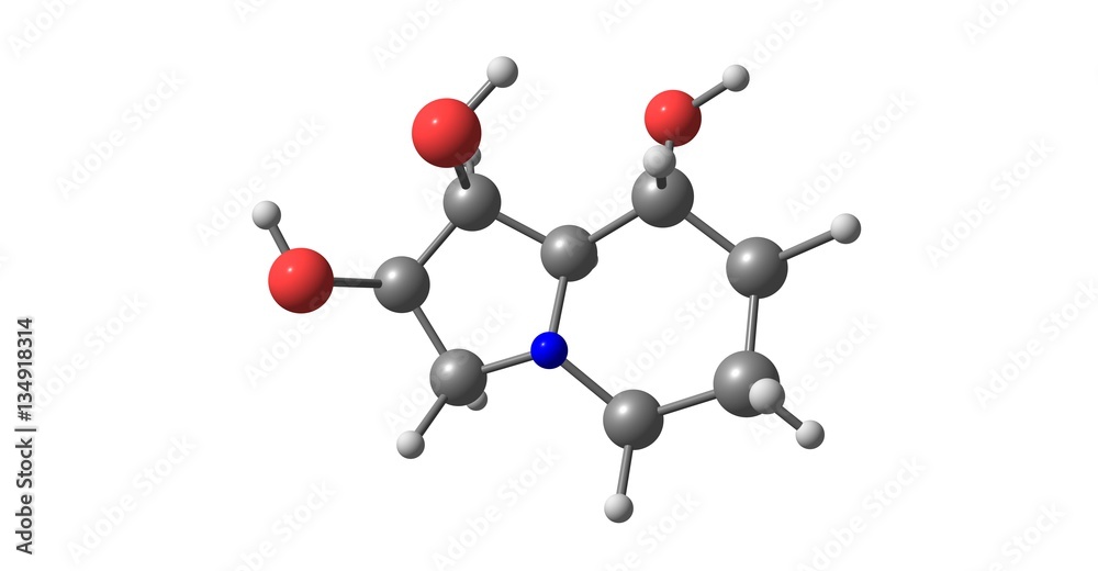 Swainsonine molecular structure isolated on white Swainsonine molecular structure isolated on white