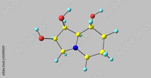 Swainsonine molecular structure isolated on grey