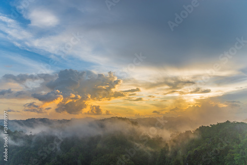 Tiger cave temple in sunset