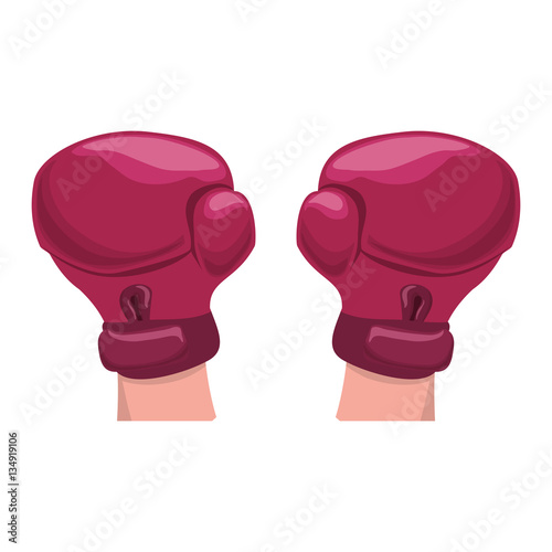 boxing gloves breast cancer awareness related icons image vector illustration design 
