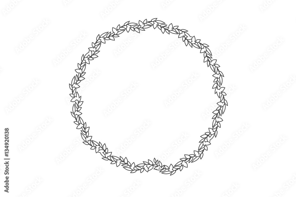 vector round frame with branch of ivy vector round frame with branch of ivy