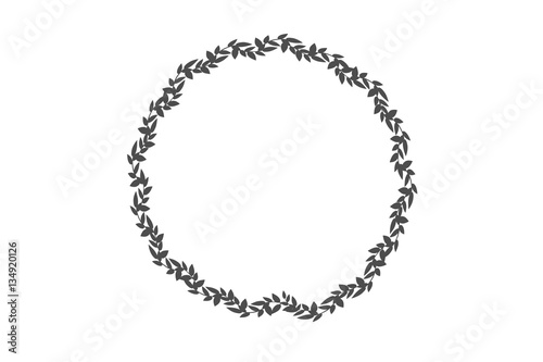 vector round frame with branch of ivy