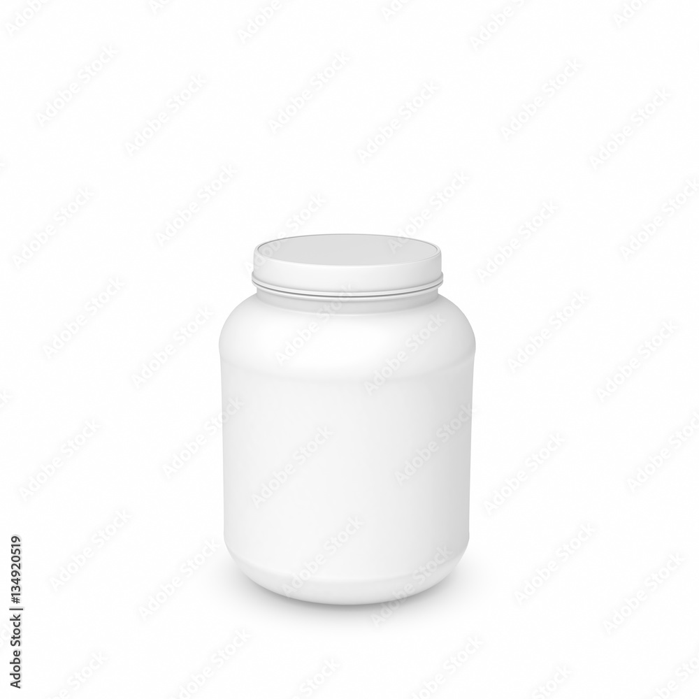 Rendering of white blank round can Rendering of white blank round can