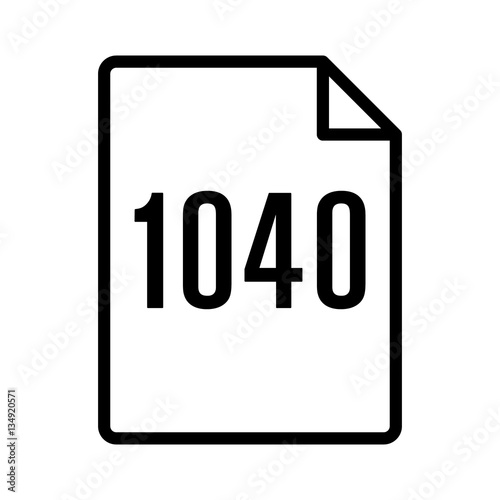 1040 IRS tax form document line art vector icon for finance apps and websites