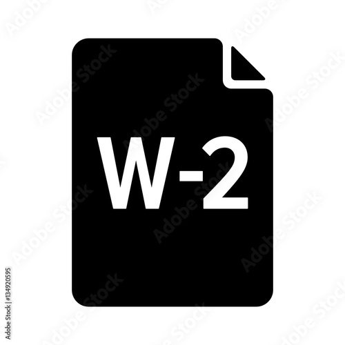 W-2 or W2 IRS tax form document flat vector icon for finance apps and websites