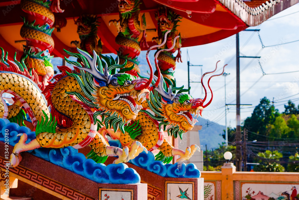 Dragon statue at Chinese temple on Phuket