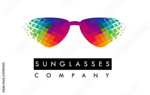 Sunglasses Logo Design. Colorful Glasses Icon.