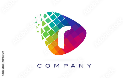 Letter R Colourful Rainbow Logo Design.