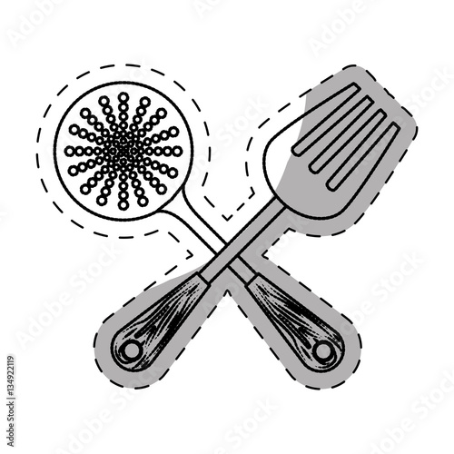 skimmer kitchen supplies icon image vector illustration design 